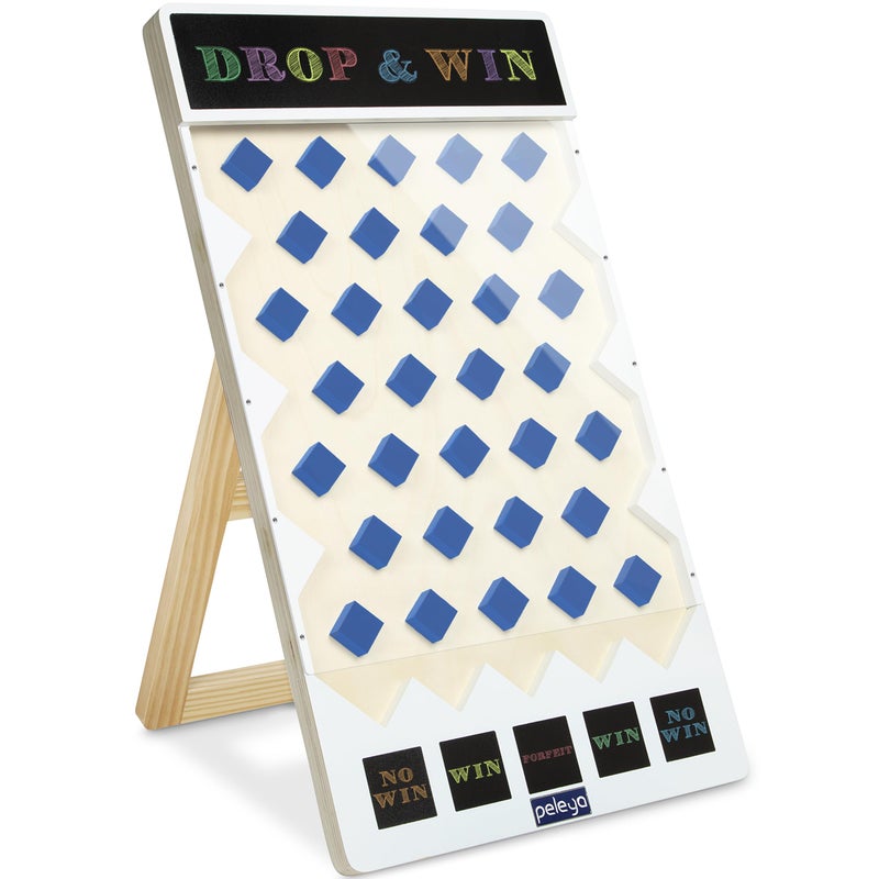 peleya Prize Drop Disc Game Wood 27.8" x 15.9" with Chalkboards Carnival Game Trade Show - Image 1